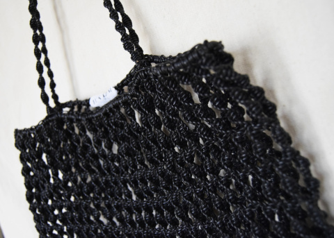 MAKRAMOWA TOREBKA SKÓRZANA BAGUETTE BAG