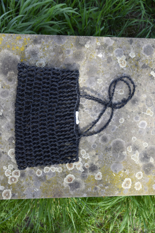 MAKRAMOWA TOREBKA SKÓRZANA BAGUETTE BAG