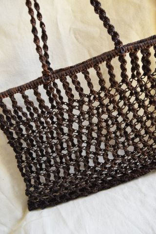 MAKRAMOWA TOREBKA SKÓRZANA TOTE BAG