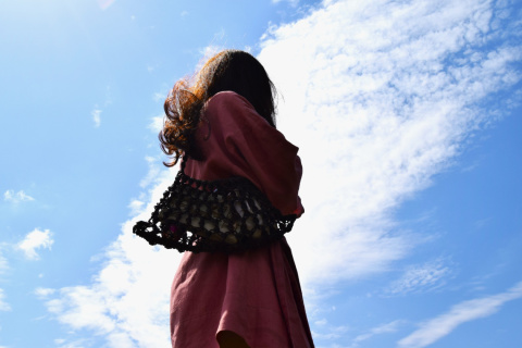 MAKRAMOWA TOREBKA SKÓRZANA MOON BAG