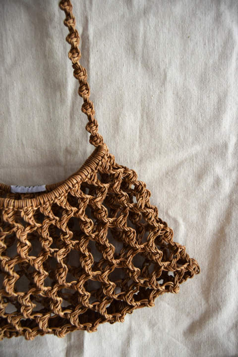 MAKRAMOWA TOREBKA SKÓRZANA MOON BAG