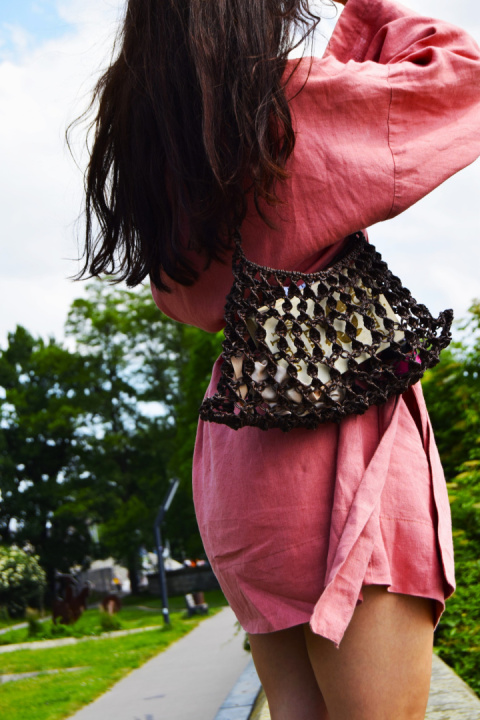MAKRAMOWA TOREBKA SKÓRZANA MOON BAG