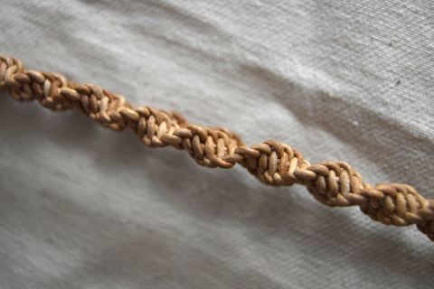 MAKRAMOWA TOREBKA SKÓRZANA BAGUETTE BAG